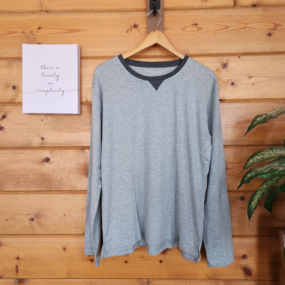 White Company London Qatar Airways Grey Long Sleeve Shirt Pajama Exclusive Sz M
